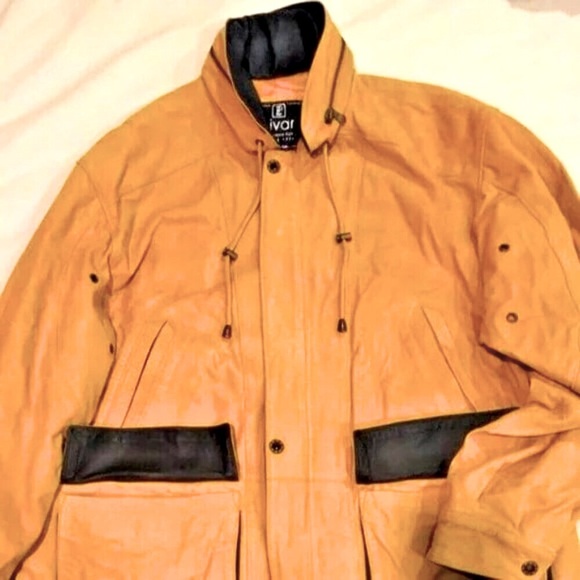 NWT LIVAR Liviana Palli Designer Italian Leather Jacket Gold Suede M MSRP $1500 - Picture 4 of 6